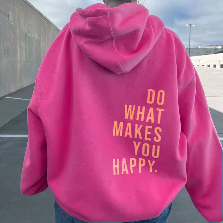 KeeKee | Zachte oversized katoenmix herfst hoodie voor dames met inspirerende rugprint