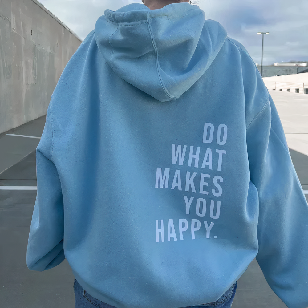 KeeKee | Zachte oversized katoenmix herfst hoodie voor dames met inspirerende rugprint