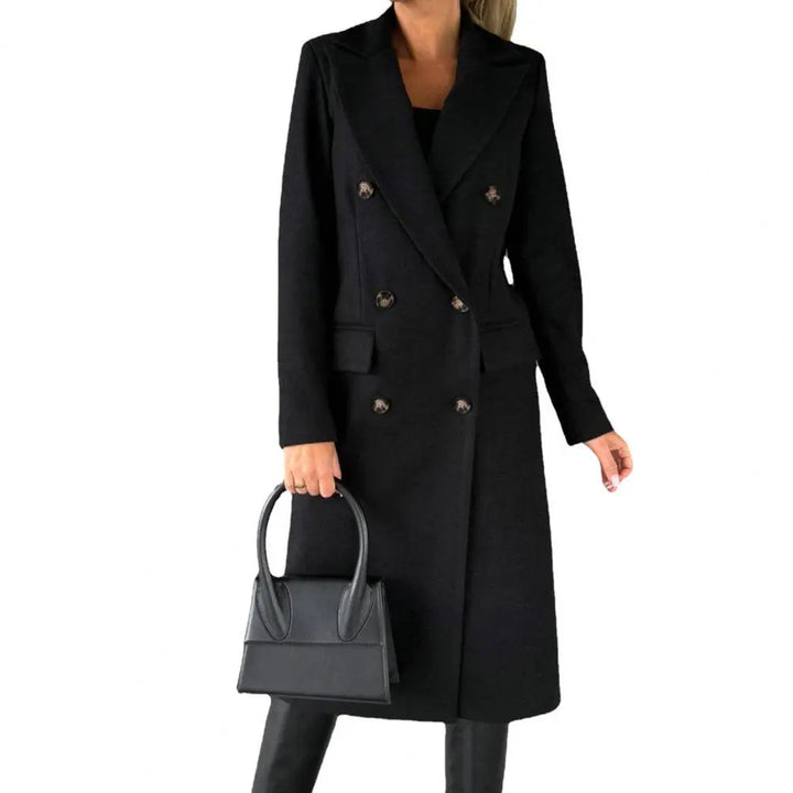 Celeste | Warme elegante wollen herfstjas voor vrouwen met double-breasted silhouet