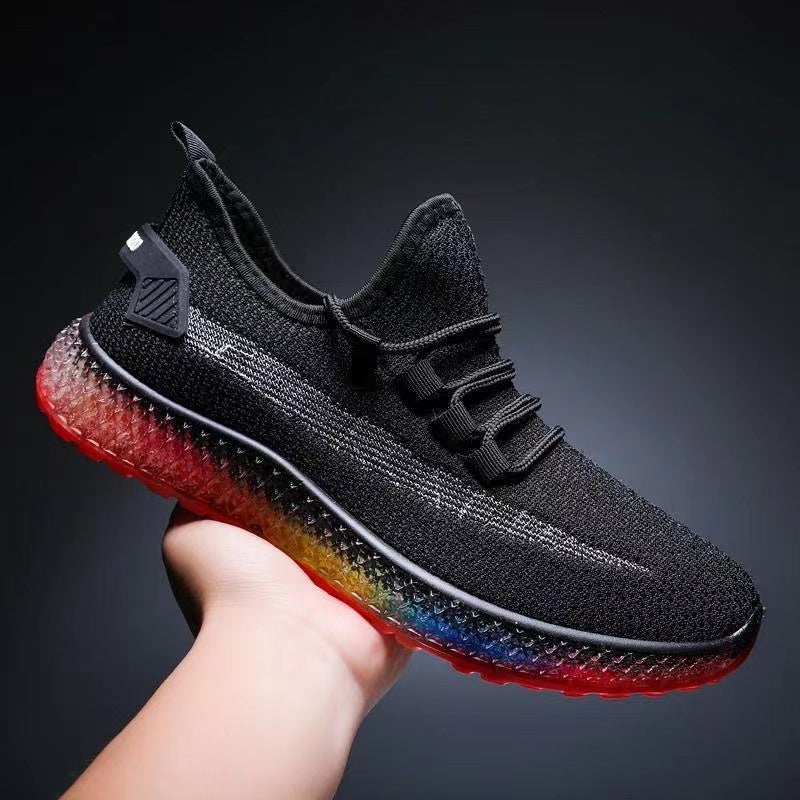Stijlvolle heren sneakers met kleurrijke zool – uniek, ademend en klaar voor elke dag
