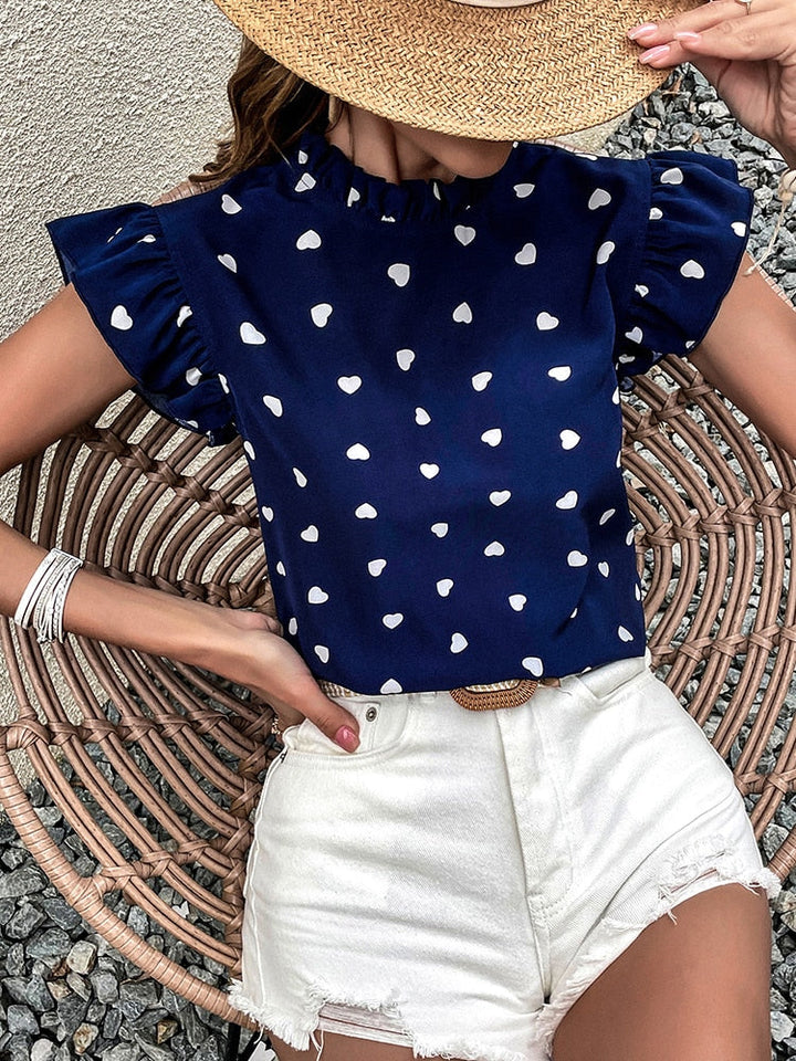 Sienna Damesblouse – Casual Blouse met Opgerolde Mouwen en Knoopsluiting