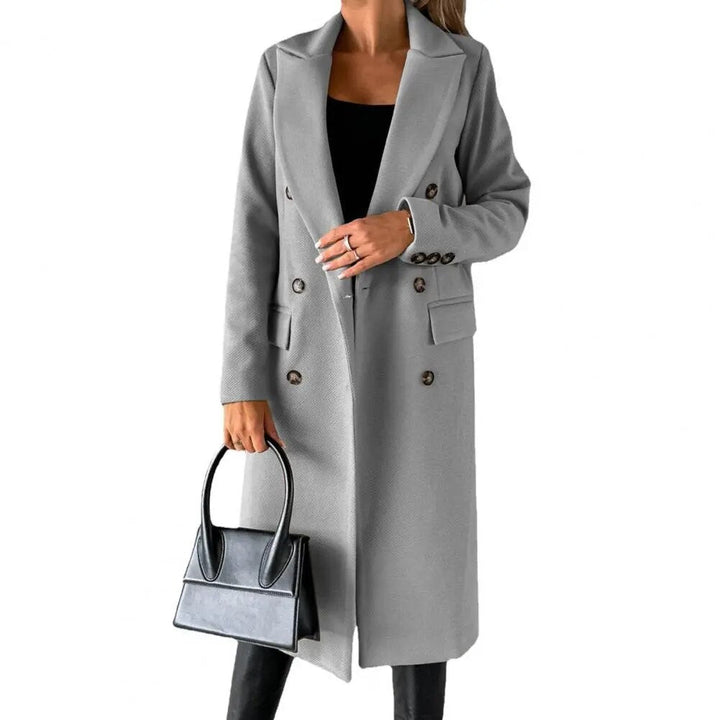 Celeste | Warme elegante wollen herfstjas voor vrouwen met double-breasted silhouet