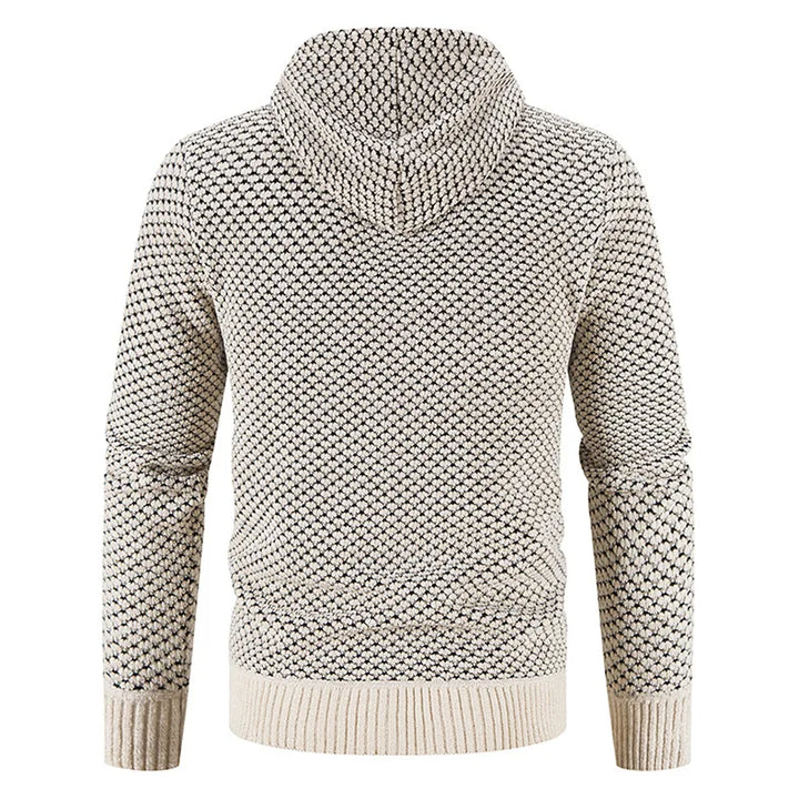 Lucien | Extra warm fleecegevoerde herfst cardigan voor heren met grof breipatroon en stoere uitstraling