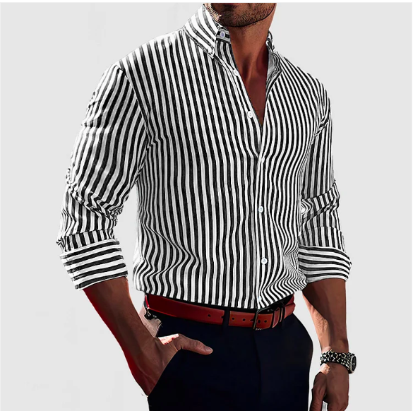 Heren overhemd gestreept – Klassiek katoenen shirt voor een verzorgde en veelzijdige stijl