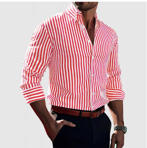 Heren overhemd gestreept – Klassiek katoenen shirt voor een verzorgde en veelzijdige stijl