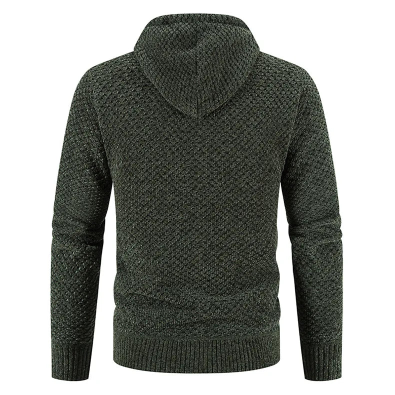 Lucien | Extra warm fleecegevoerde herfst cardigan voor heren met grof breipatroon en stoere uitstraling