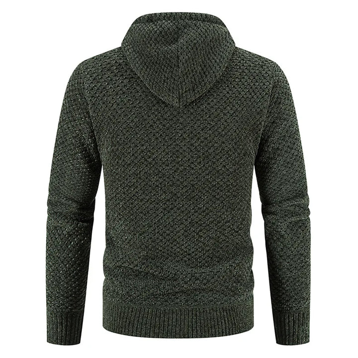 Lucien | Extra warm fleecegevoerde herfst cardigan voor heren met grof breipatroon en stoere uitstraling
