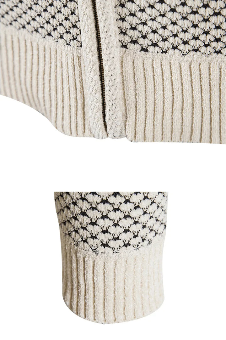 Lucien | Extra warm fleecegevoerde herfst cardigan voor heren met grof breipatroon en stoere uitstraling