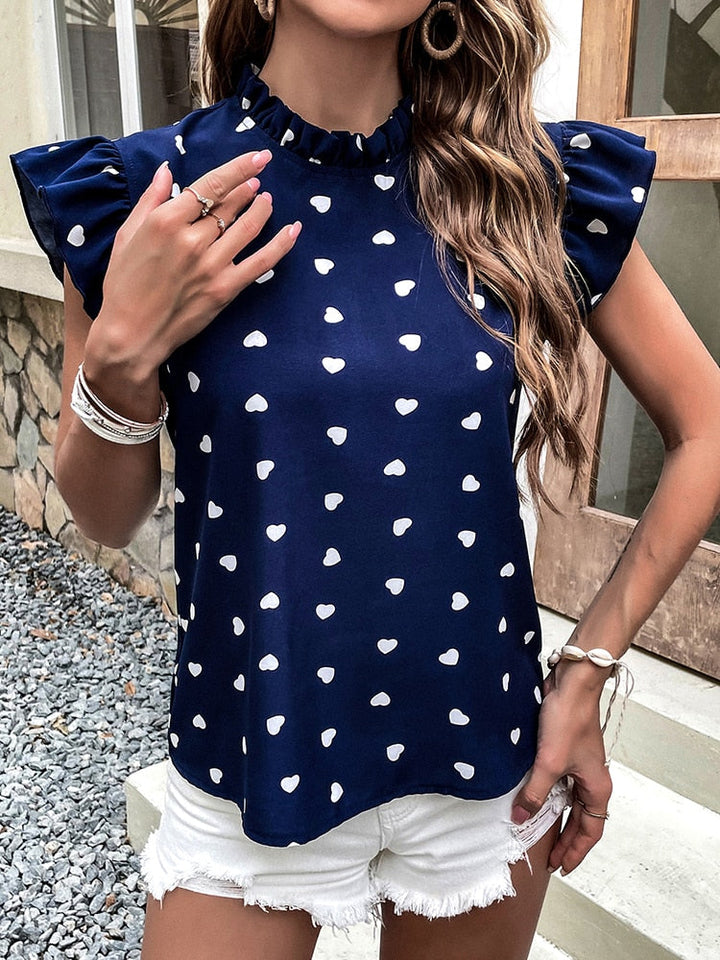 Sienna Damesblouse – Casual Blouse met Opgerolde Mouwen en Knoopsluiting