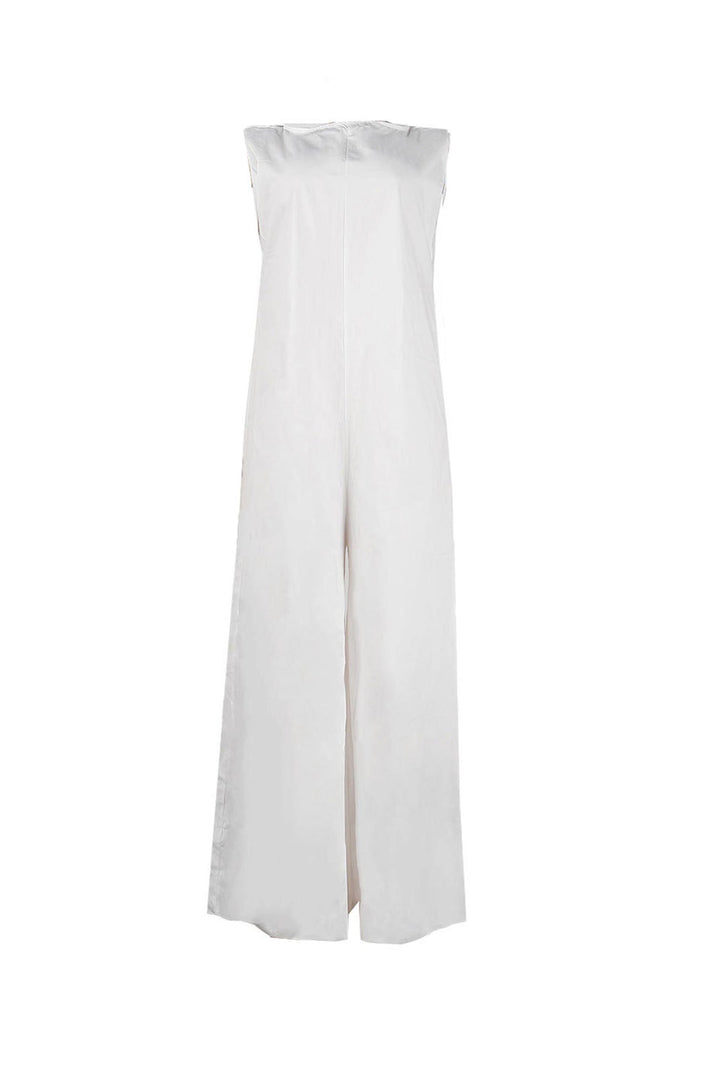 Anouk – Mouwloze Jumpsuit met Rits en Wijde Pijpen