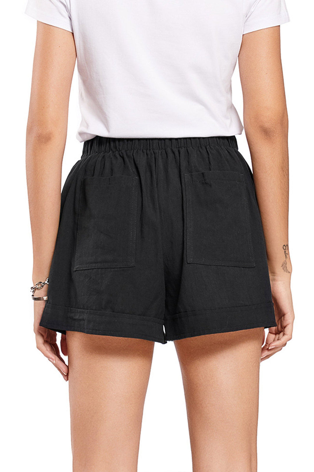 Fenna – Katoenen Shorts met Strikband en Zakken