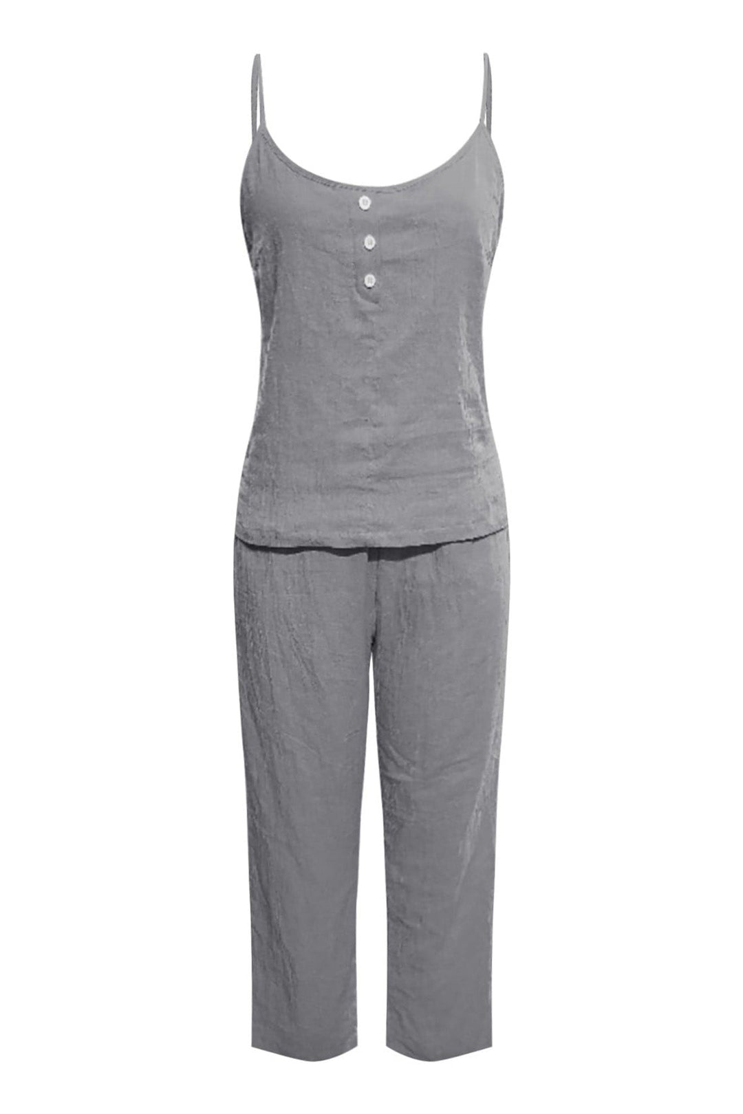 Nina – Katoenen Two-Piece Set met Spaghettibandjes en Lange Broek
