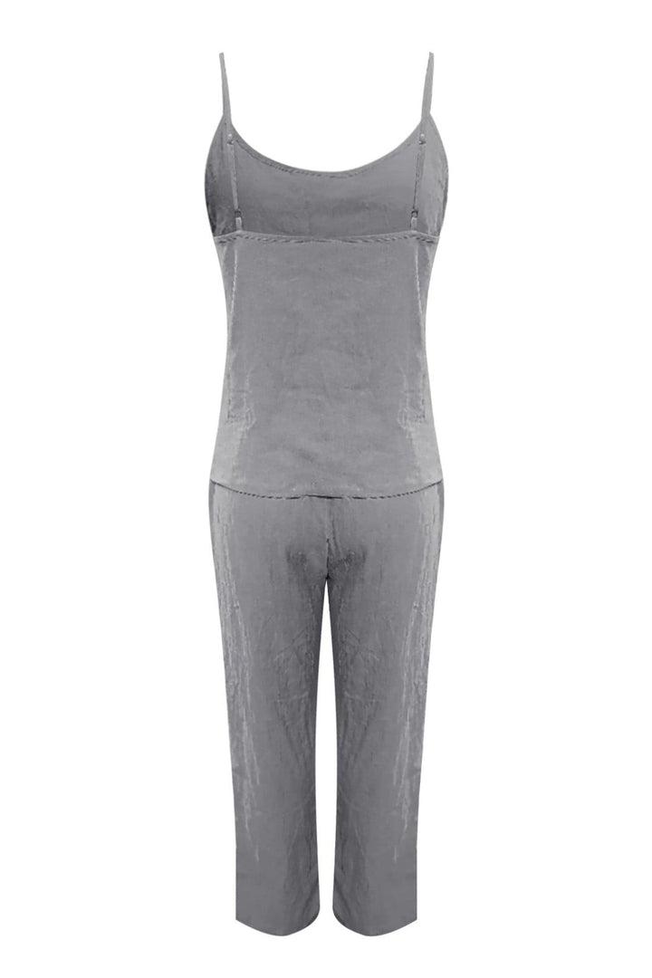 Nina – Katoenen Two-Piece Set met Spaghettibandjes en Lange Broek