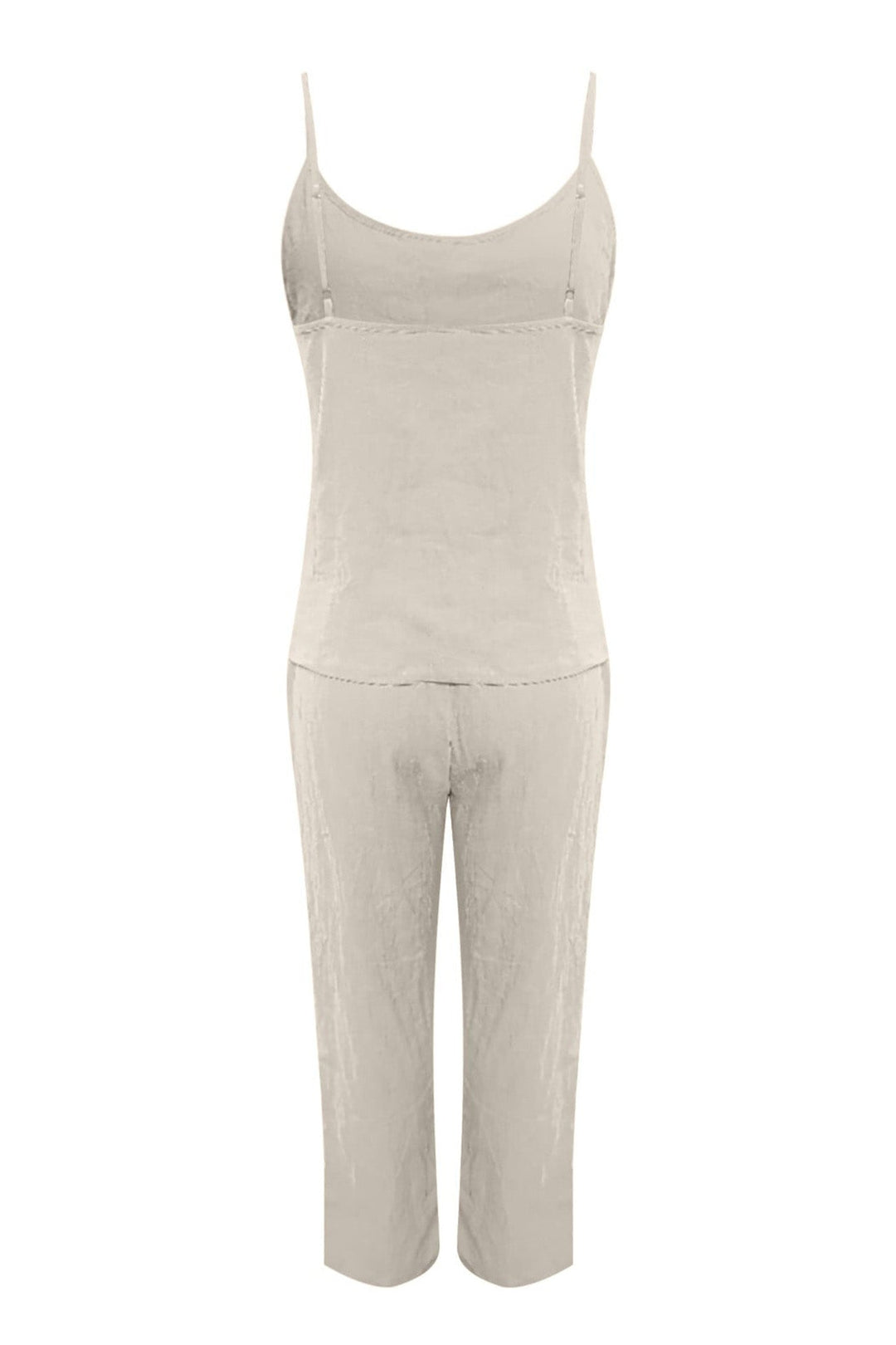 Nina – Katoenen Two-Piece Set met Spaghettibandjes en Lange Broek