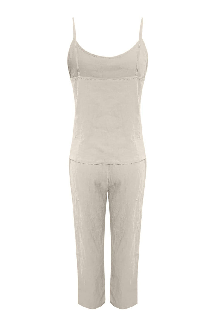 Nina – Katoenen Two-Piece Set met Spaghettibandjes en Lange Broek