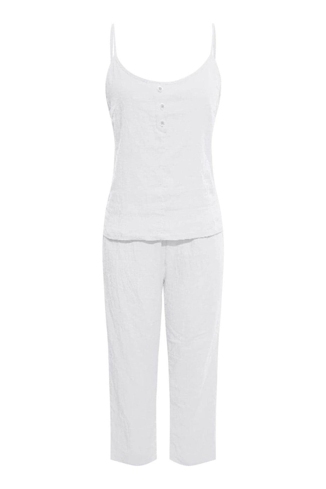 Nina – Katoenen Two-Piece Set met Spaghettibandjes en Lange Broek