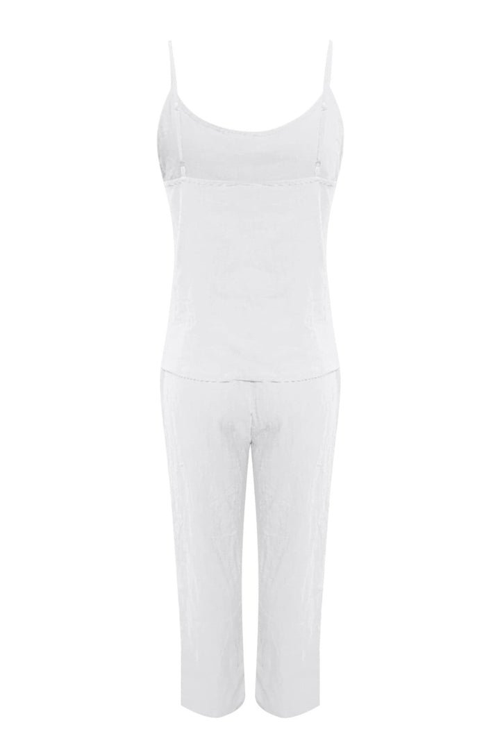 Nina – Katoenen Two-Piece Set met Spaghettibandjes en Lange Broek
