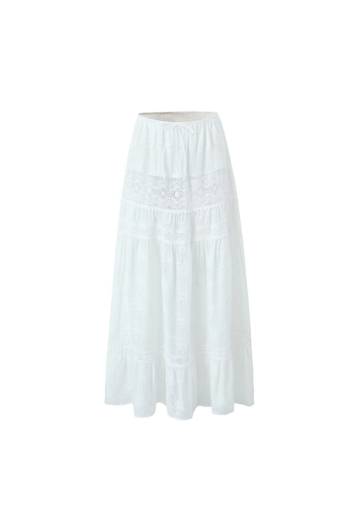 Yfke – Kanten Crop Top & Maxi Rok Set met Cut-Out Detail