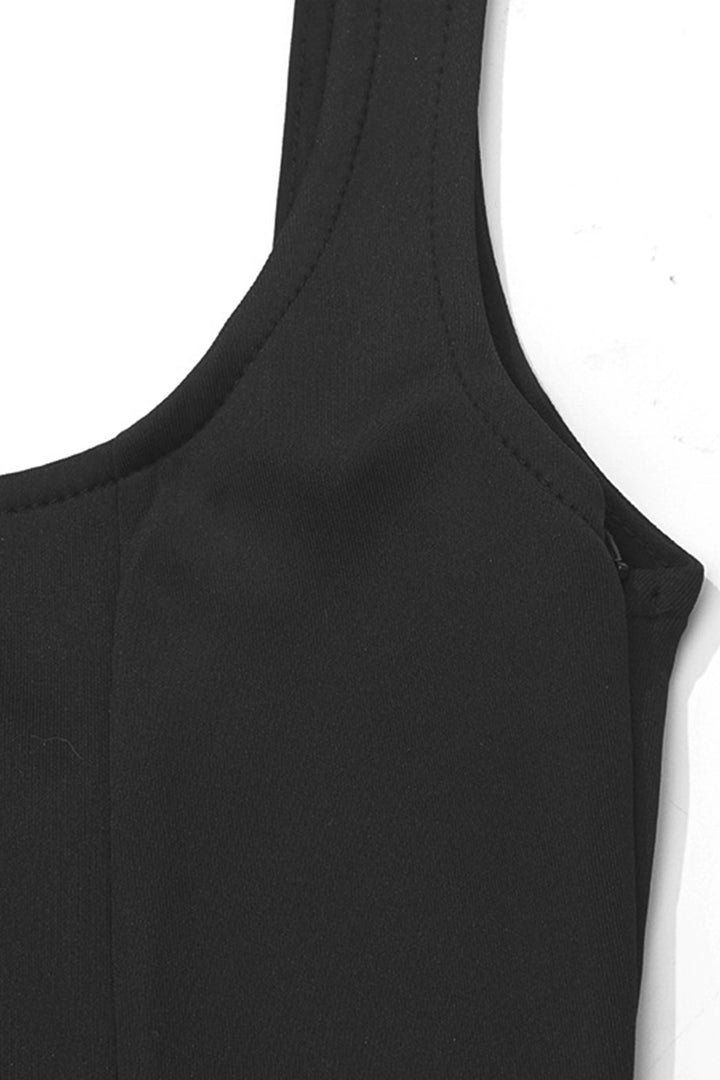 Milou – Mouwloze Maxi Jurk met Corset en Vierkante Halslijn
