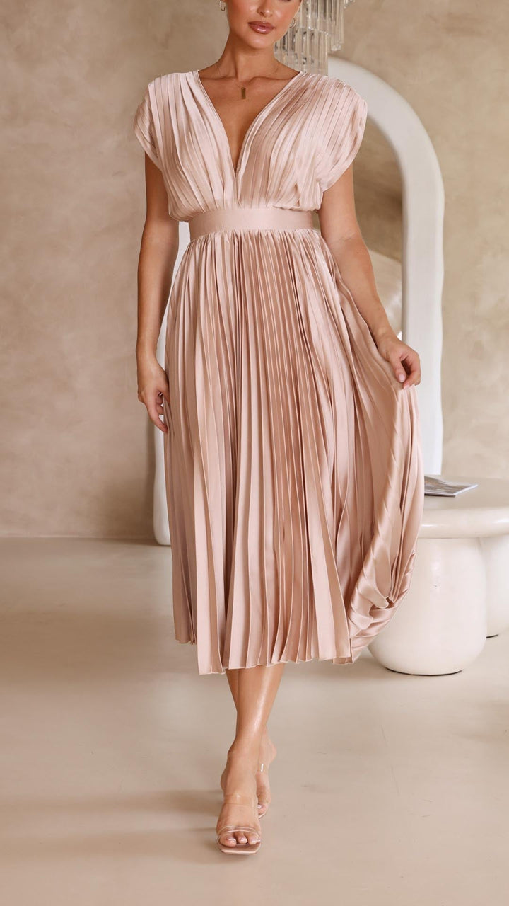 Giselle - Dames Maxi-jurk - Geplooide jurk met elegante details