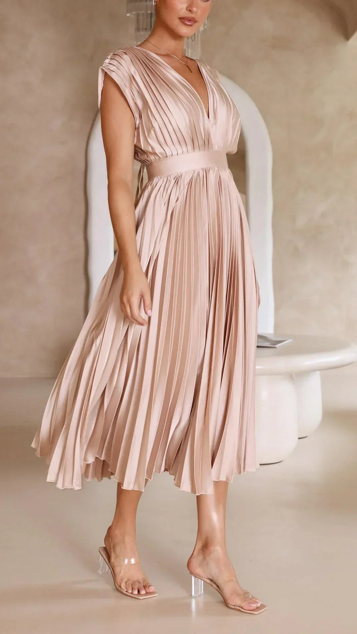 Giselle - Dames Maxi-jurk - Geplooide jurk met elegante details