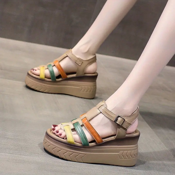 Saar - Dames Sandalen met Vegan Leer en Plateauzool