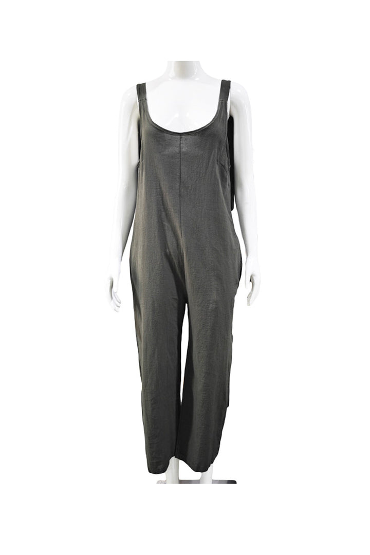 Britt – Jumpsuit van Katoenmix met Strikbandjes en Zakken