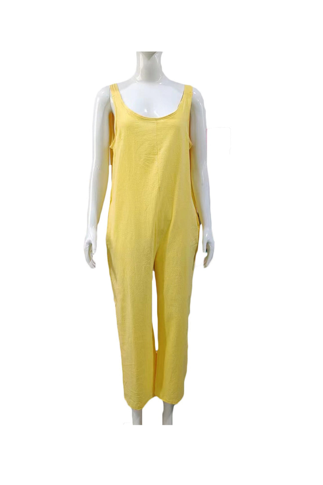 Britt – Jumpsuit van Katoenmix met Strikbandjes en Zakken