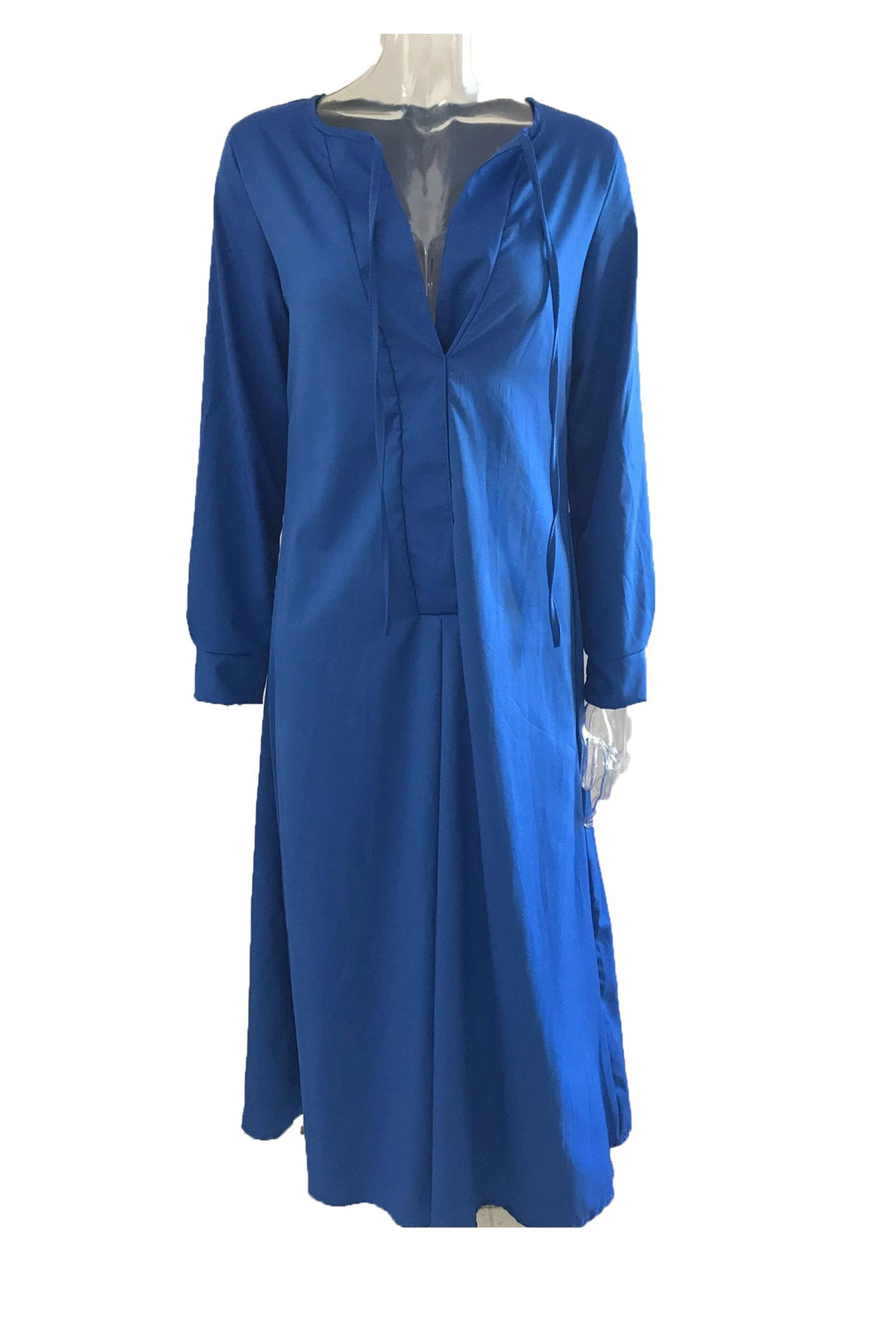 Noëlle – Maxi Jurk met Strikceintuur en Lange Mouwen