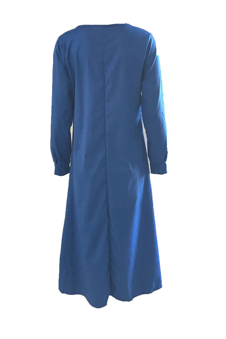 Noëlle – Maxi Jurk met Strikceintuur en Lange Mouwen