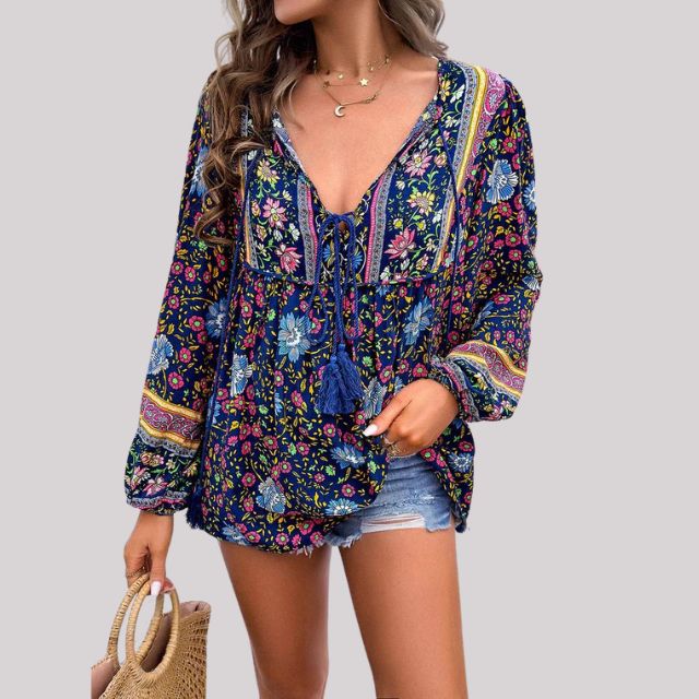 Isabeau - Dames Bohemian Blouse - Paisleypatroon voor een Unieke Stijl