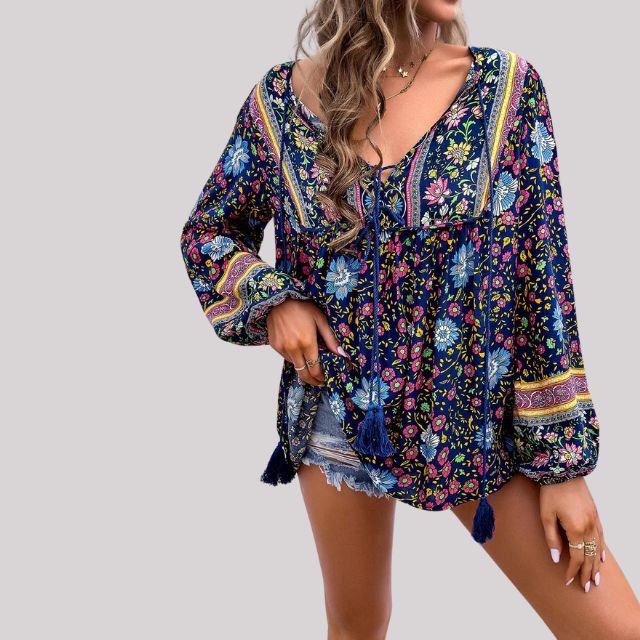 Isabeau - Dames Bohemian Blouse - Paisleypatroon voor een Unieke Stijl