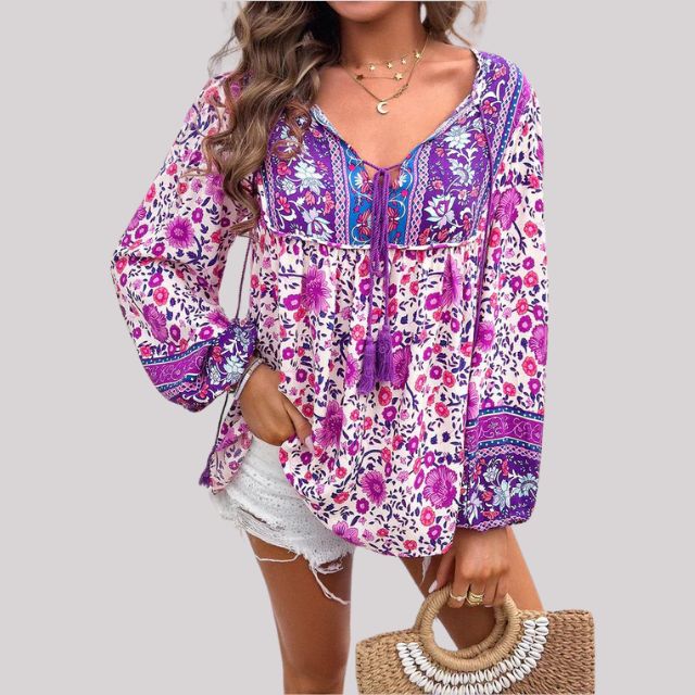 Isabeau - Dames Bohemian Blouse - Paisleypatroon voor een Unieke Stijl