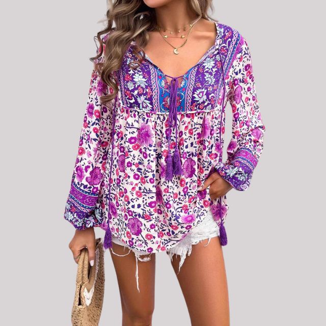 Isabeau - Dames Bohemian Blouse - Paisleypatroon voor een Unieke Stijl