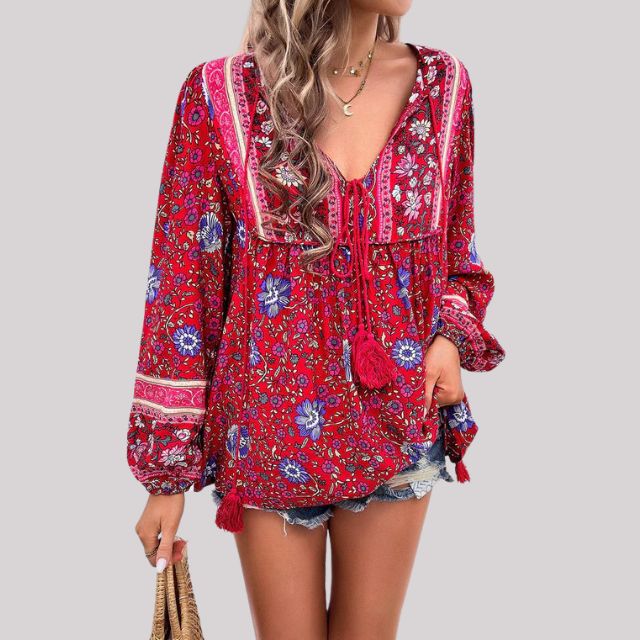 Isabeau - Dames Bohemian Blouse - Paisleypatroon voor een Unieke Stijl