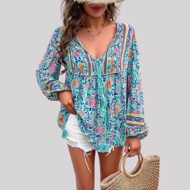 Isabeau - Dames Bohemian Blouse - Paisleypatroon voor een Unieke Stijl