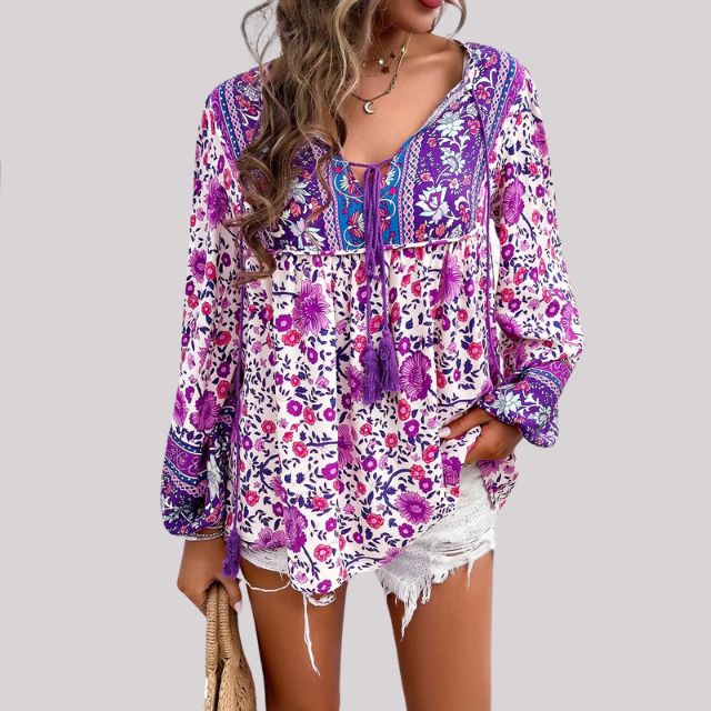 Isabeau - Dames Bohemian Blouse - Paisleypatroon voor een Unieke Stijl