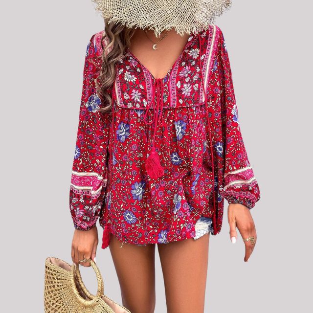Isabeau - Dames Bohemian Blouse - Paisleypatroon voor een Unieke Stijl