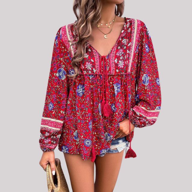 Isabeau - Dames Bohemian Blouse - Paisleypatroon voor een Unieke Stijl