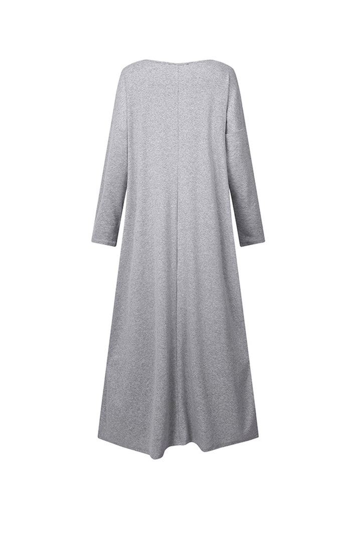 Tessa – Sweaterjurk met V-Hals en Splitzoom