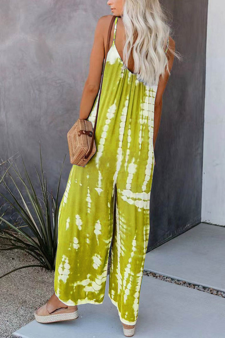 Vera – Tie-Dye Jumpsuit met V-Hals en Spaghettibandjes