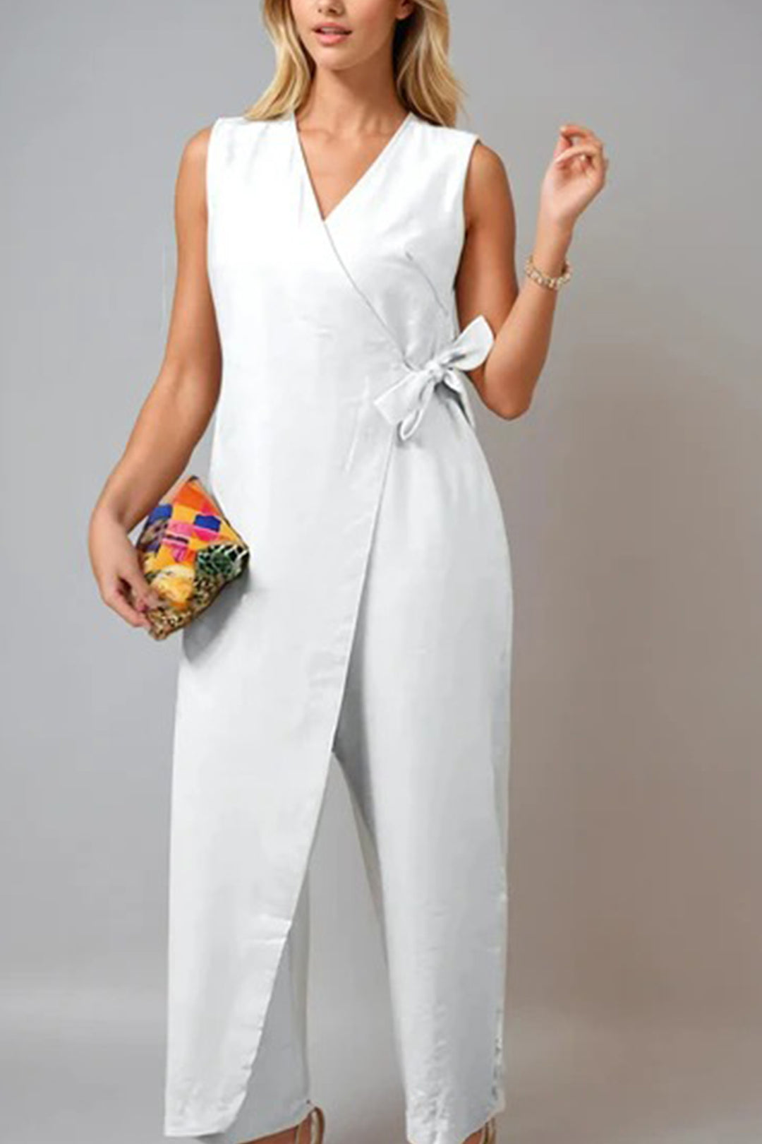 Romy – Mouwloze Jumpsuit met Rits en Wijde Pijpen