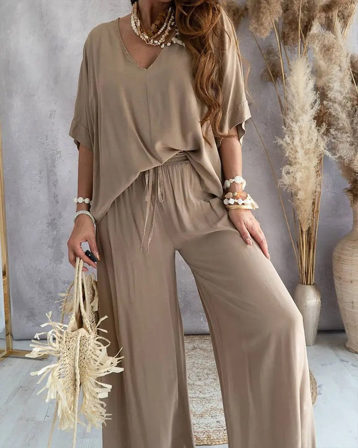 Sophie - Dames Top en Broek Set - Comfortabel en Stijlvol Ontwerp