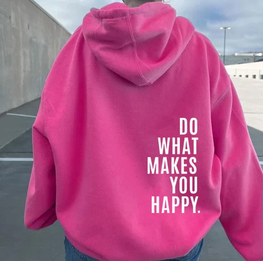 KeeKee | Zachte oversized katoenmix herfst hoodie voor dames met inspirerende rugprint