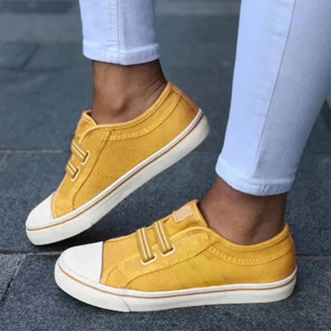 Audrey | Lichtgewicht canvas slip-on sneakers voor dames met ergonomische antislipzool
