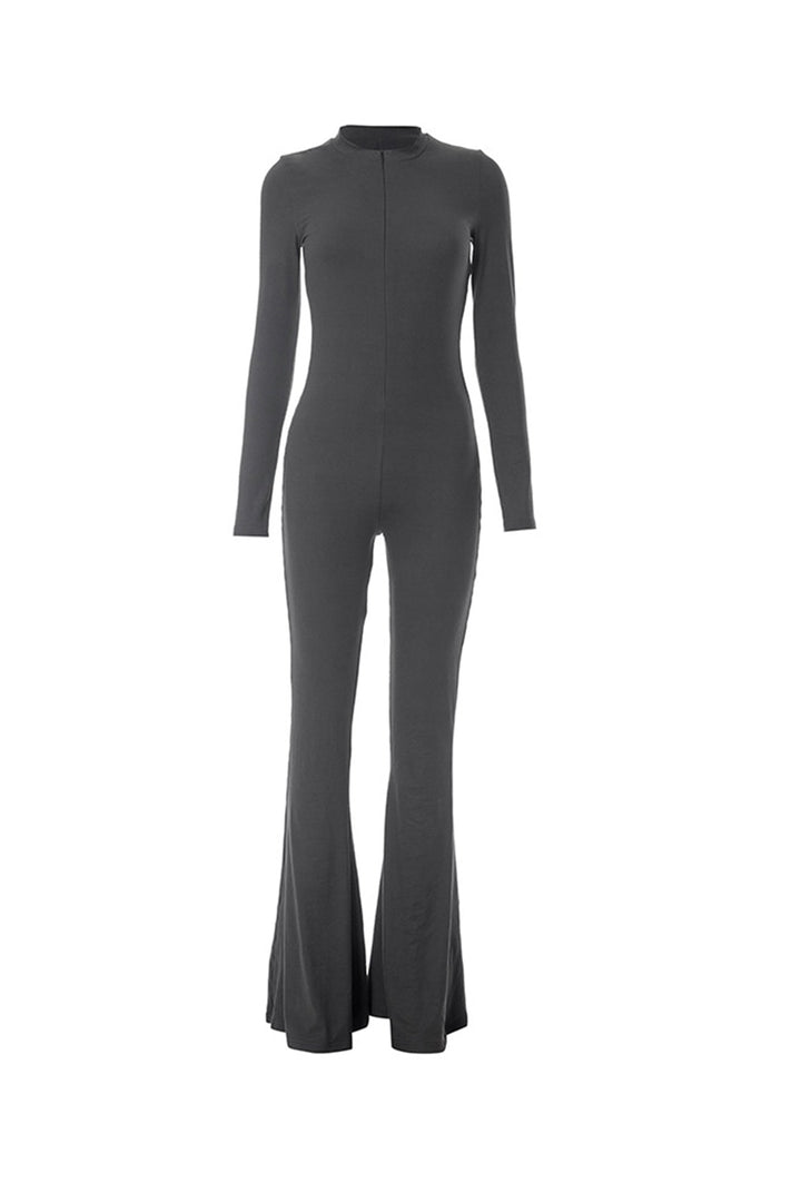 Maureen – Jumpsuit met Rits en Flared Pijpen