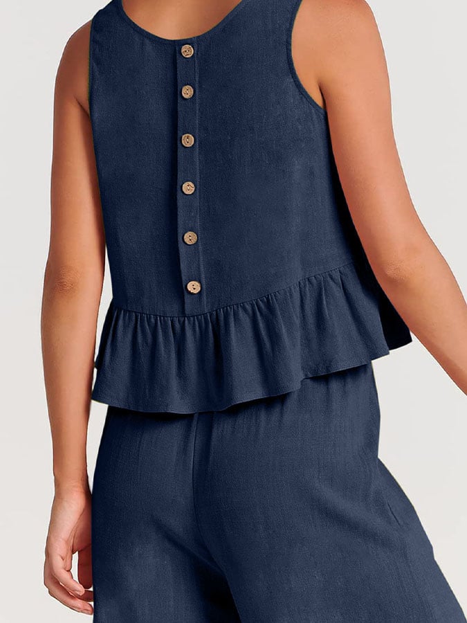 Lize - Dames Elegante Set - Tweedelige Outfit met Ruches Details