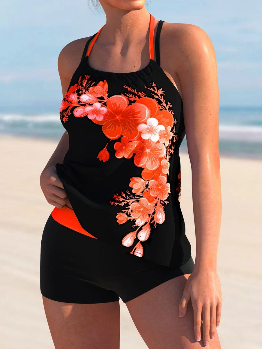 Amelia - Dames Tankini - Dubbele Band en Unieke Print
