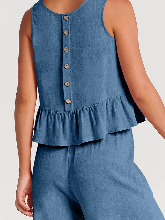 Lize - Dames Elegante Set - Tweedelige Outfit met Ruches Details