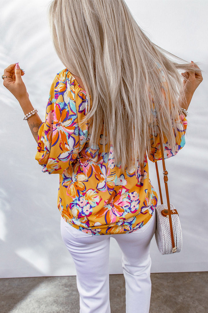 Eva - Dames Blouse - Bloemenprint met Elastische Taille voor een Comfortabele Pasvorm